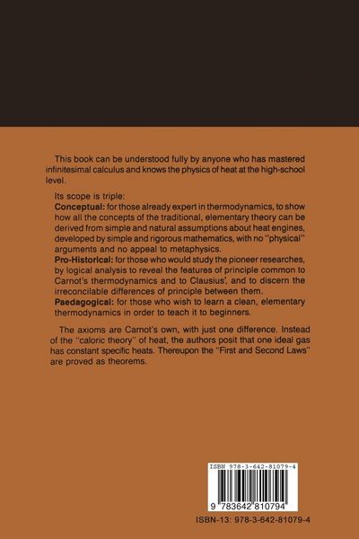 Produktbild: The Concepts and Logic of Classical Thermodynamics as a Theory of Heat Engines