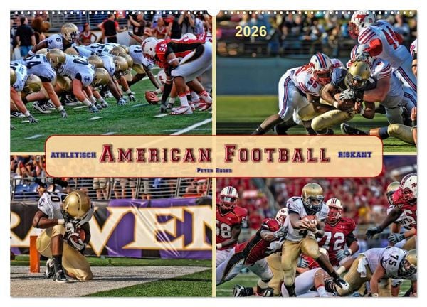 Produktbild: American Football - athletisch und riskant (Wandkalender 2026 DIN A2 quer), CALVENDO Monatskalender
