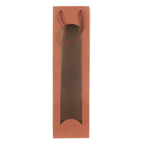 Produktbild: Idena Flaschentasche mit Fenster kupfer 10x36x8cm 210g/m&sup2;