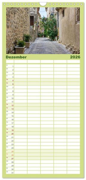 Produktbild: Familienplaner 2026 - Les Matelles - Mittelalterliches Kleinod mit 5 Spalten (Wandkalender, 21 x 45 cm) CALVENDO