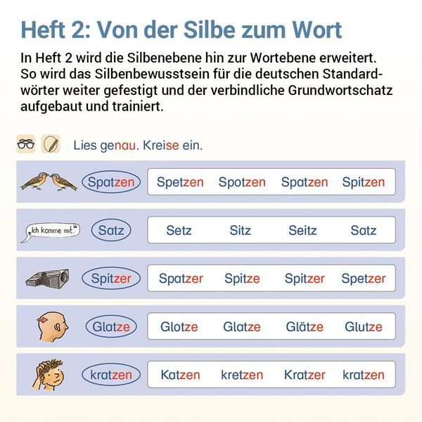 Produktbild: Lesen mit Rico Schnabel, Heft 2: Von der Silbe zum Wort - silbierte Ausgabe