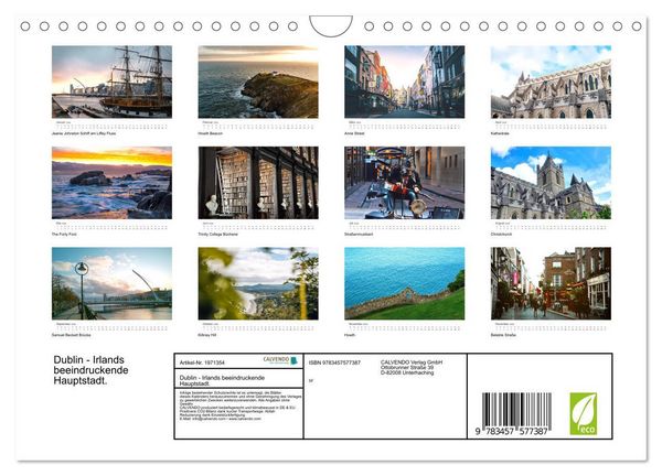 Produktbild: Dublin - Irlands beeindruckende Hauptstadt. (Wandkalender 2026 DIN A4 quer), CALVENDO Monatskalender