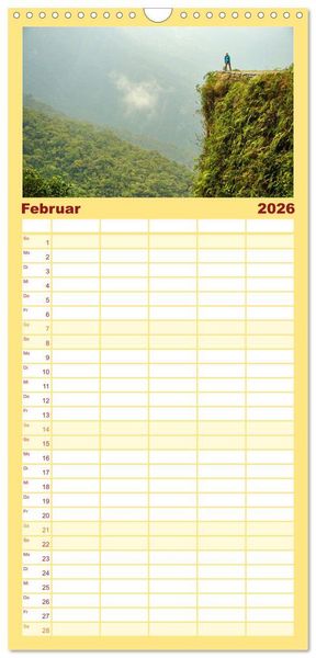 Produktbild: Familienplaner 2026 - Bolivien - Eine Wanderreise mit 5 Spalten (Wandkalender, 21 x 45 cm) CALVENDO
