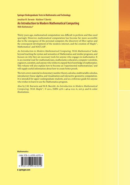 Produktbild: An Introduction to Modern Mathematical Computing