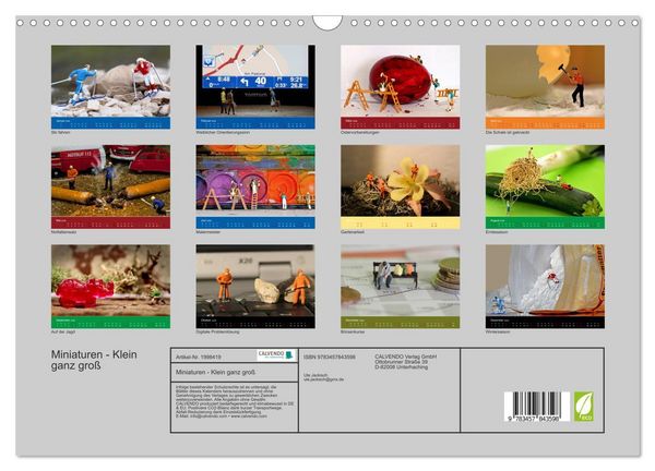 Produktbild: Miniaturen - Klein ganz gro&szlig; (Wandkalender 2026 DIN A3 quer), CALVENDO Monatskalender