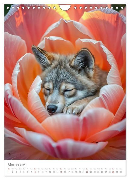 Produktbild: Forest babies asleep in flowers (Wall Calendar 2026 DIN A4 portrait), CALVENDO 12 Month Wall Calendar