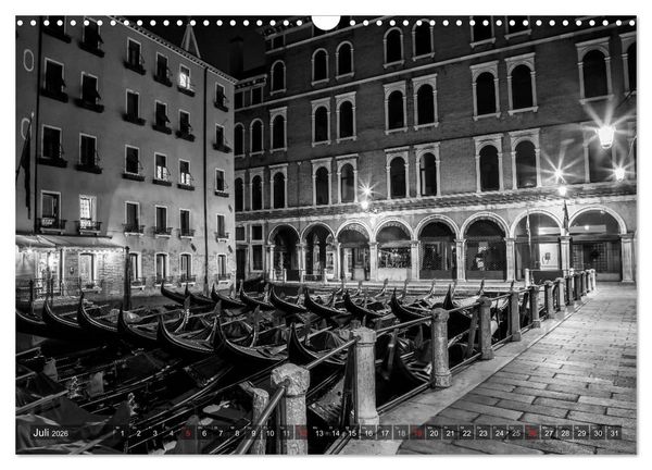 Produktbild: Leuchtendes Venedig &hellip;in monochrom (Wandkalender 2026 DIN A3 quer), CALVENDO Monatskalender