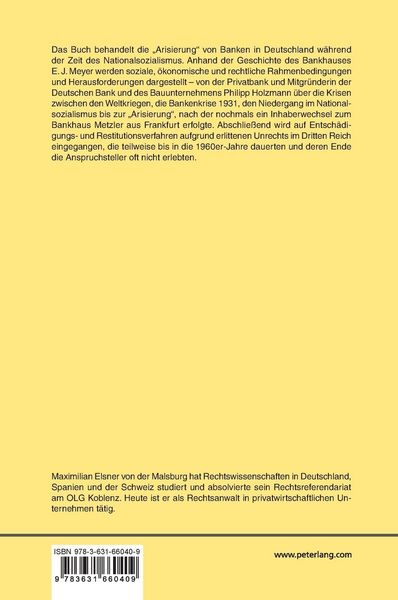 Produktbild: &laquo;Arisierung&raquo; von Privatbanken am Beispiel des Bankhauses E. J. Meyer in Berlin