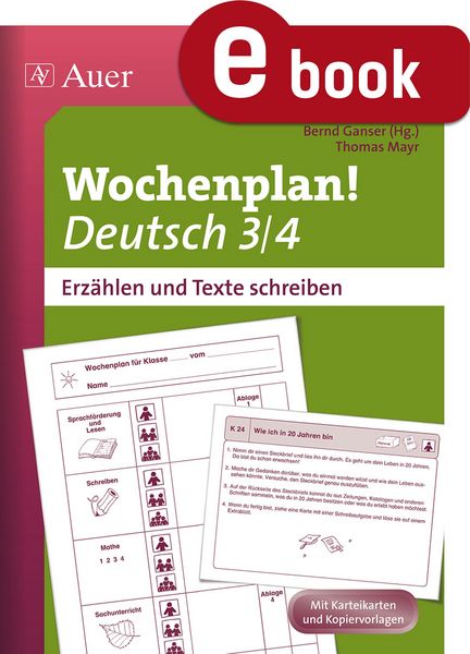 Produktbild: Wochenplan Deutsch 3/4, Erz&auml;hlen /Texte schreiben