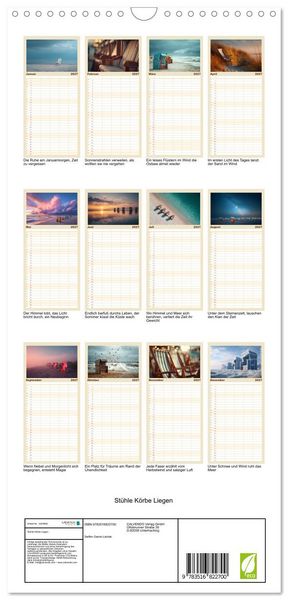 Produktbild: Familienplaner 2027 - St&uuml;hle K&ouml;rbe Liegen mit 5 Spalten (Wandkalender, 21 x 45 cm) CALVENDO