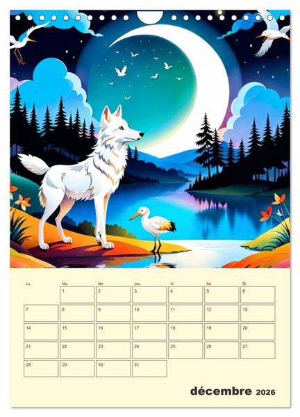 Produktbild: Les fables illustr&eacute;es (Calendrier mural 2026 DIN A4 horizontal), CALVENDO calendrier mensuel