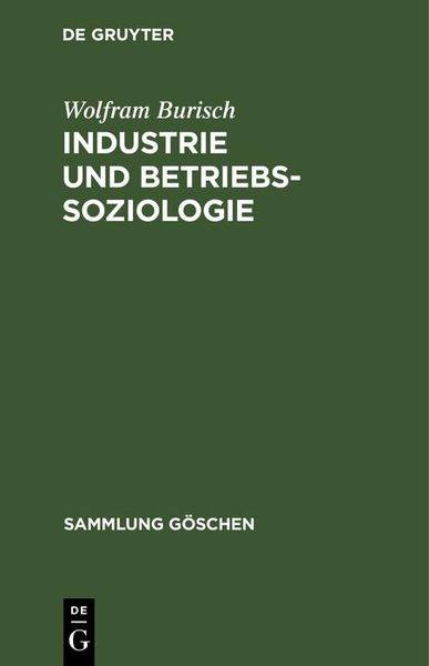 Produktbild: Industrie und Betriebssoziologie