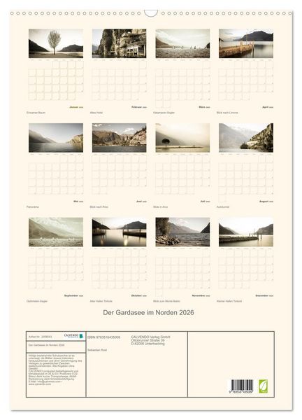 Produktbild: Der Gardasee im Norden 2026 (Wandkalender 2026 DIN A2 hoch), CALVENDO Monatskalender