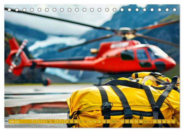 Produktbild: Im Bann der Rettung - Rettungshubschrauber (Tischkalender 2026 DIN A5 quer), CALVENDO Monatskalender
