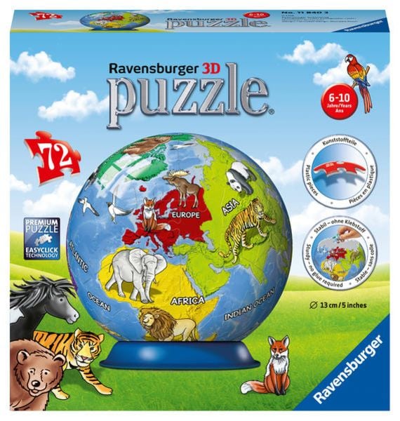 3D Puzzle Ravensburger Puzzle-Ball Kindererde 72 Teile