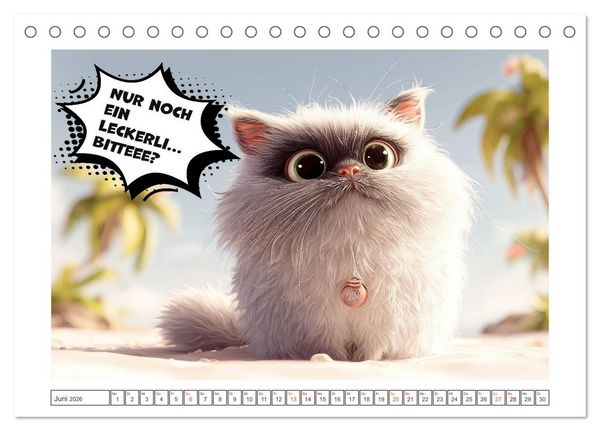 Produktbild: Katzenhumor im Blick (Tischkalender 2026 DIN A5 quer), CALVENDO Monatskalender