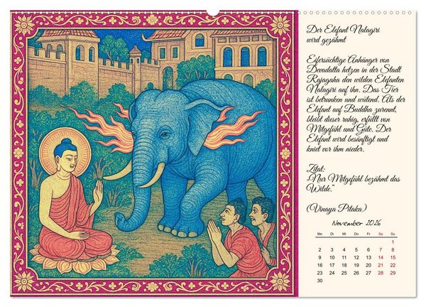 Produktbild: Siddhartas Pfad zum Buddha (hochwertiger Premium Wandkalender 2026 DIN A2 quer), Kunstdruck in Hochglanz
