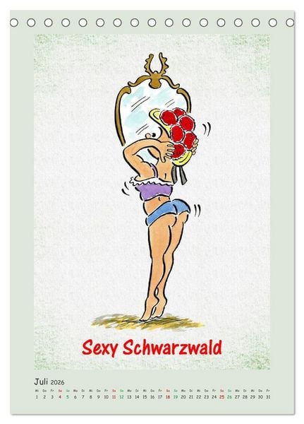 Produktbild: Bollenhut Cartoons (Tischkalender 2026 DIN A5 hoch), CALVENDO Monatskalender