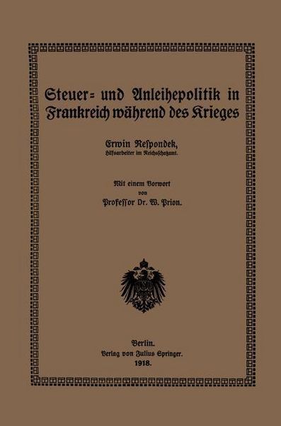 Produktbild: Steuer- und Anleihepolitik in Frankreich w&auml;hrend des Krieges