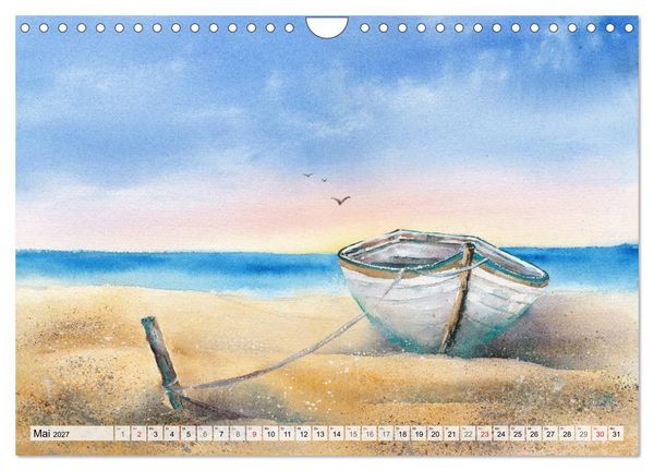 Produktbild: Komm mit ans Meer &ndash; Aquarelle (Wandkalender 2027 DIN A4 quer), CALVENDO Monatskalender