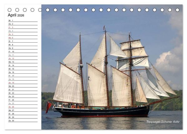 Produktbild: Traditionsschiffe auf der Ostsee (Tischkalender 2026 DIN A5 quer), CALVENDO Monatskalender