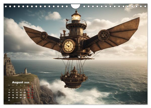 Produktbild: Steampunk - Die Welt der Leuchtt&uuml;rme (Wandkalender 2026 DIN A4 quer), CALVENDO Monatskalender