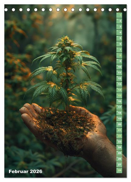 Produktbild: Rauschende Aussichten - Der ultimative Cannabis-Kalender (Tischkalender 2026 DIN A5 hoch), CALVENDO Monatskalender