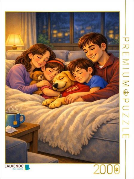 CALVENDO Puzzle Familienkuschelzeit | 2000 Teile Lege-Größe 90 × 67 cm Foto-Puzzle für glückliche Stunden