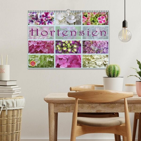 Produktbild: Hortensien / Geburtstagskalender (Wandkalender 2026 DIN A3 quer), CALVENDO Monatskalender