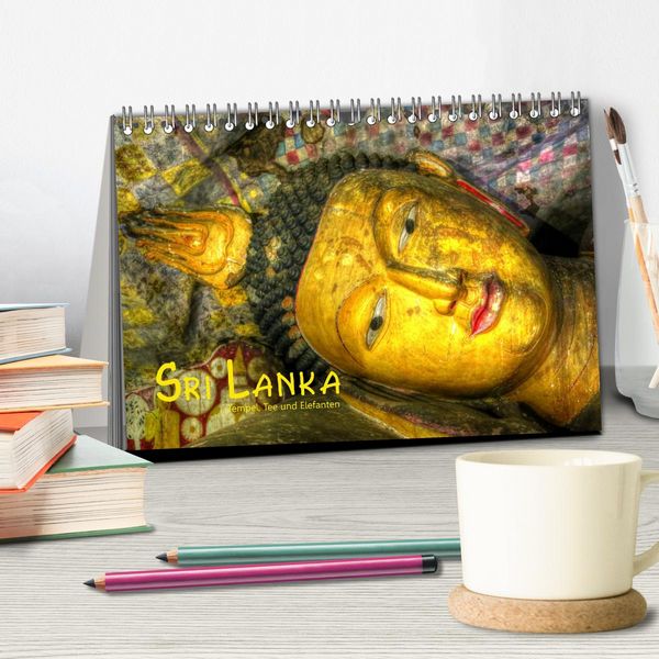 Produktbild: Sri Lanka - Tempel, Tee und Elefanten (Tischkalender 2026 DIN A5 quer), CALVENDO Monatskalender