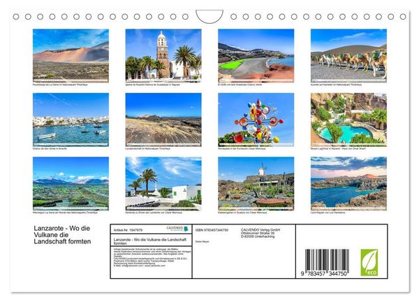 Produktbild: Lanzarote - Wo die Vulkane die Landschaft formten (Wandkalender 2026 DIN A4 quer), CALVENDO Monatskalender