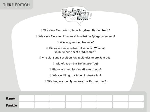 Produktbild: Sch&auml;tz mal! Tiere Edition
