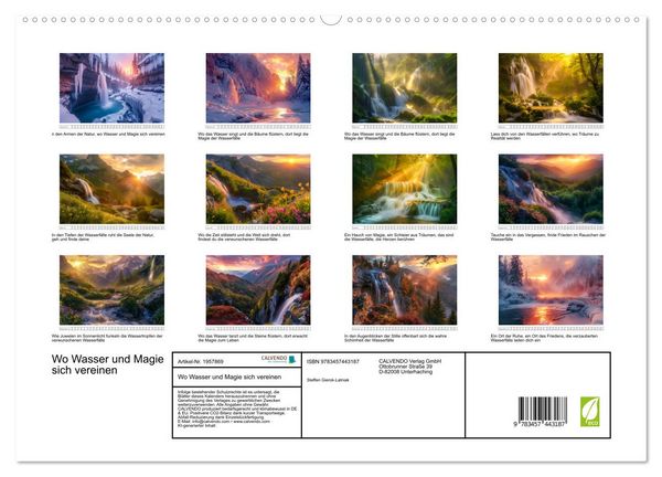 Produktbild: Wo Wasser und Magie sich vereinen (hochwertiger Premium Wandkalender 2026 DIN A2 quer), Kunstdruck in Hochglanz