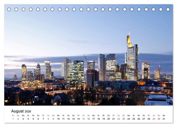 Produktbild: Frankfurt Skyline von Petrus Bodenstaff (Tischkalender 2026 DIN A5 quer), CALVENDO Monatskalender