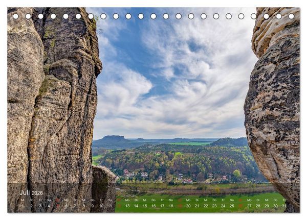 Produktbild: Elbsandsteingebirge - Rund um die Bastei (Tischkalender 2026 DIN A5 quer), CALVENDO Monatskalender