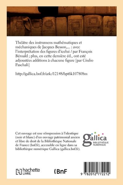 Produktbild: Th&eacute;&acirc;tre Des Instrumens Math&eacute;matiques Et M&eacute;chaniques de Jacques Besson (&Eacute;d.1594)