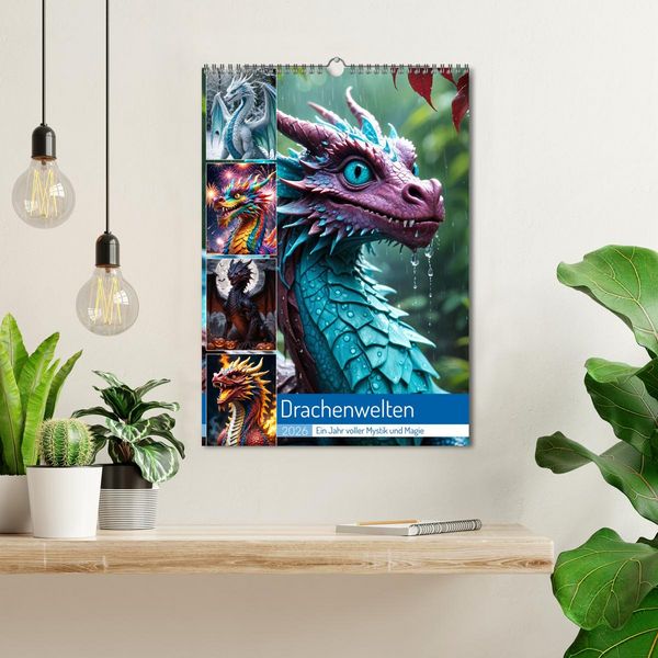 Produktbild: Drachenwelten &ndash; Ein Jahr voller Mystik und Magie (Wandkalender 2026 DIN A3 hoch), CALVENDO Monatskalender