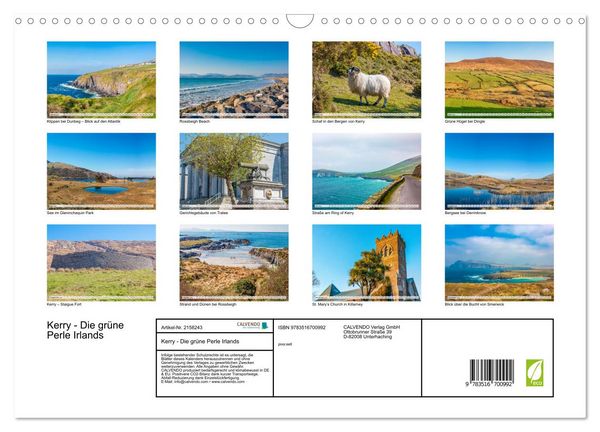 Produktbild: Kerry - Die gr&uuml;ne Perle Irlands (Wandkalender 2026 DIN A3 quer), CALVENDO Monatskalender