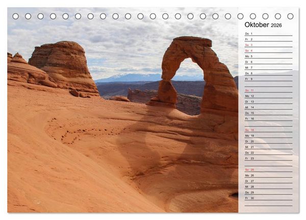 Produktbild: USA 2026 Utah - Sandstein und Canyons (Tischkalender 2026 DIN A5 quer), CALVENDO Monatskalender
