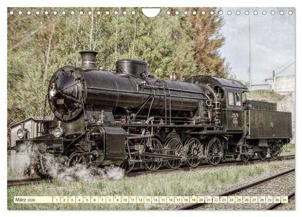 Produktbild: Dampfloks - eindrucksvolle Lokomotiven (Wandkalender 2026 DIN A4 quer), CALVENDO Monatskalender