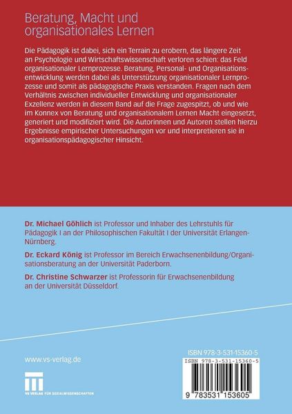 Produktbild: Beratung, Macht und organisationales Lernen