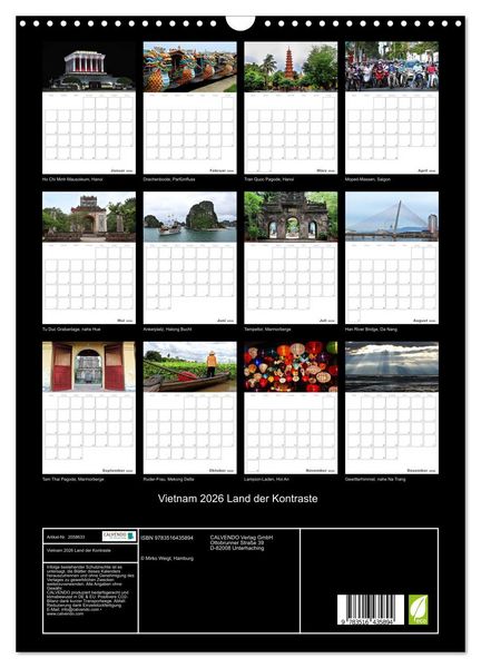 Produktbild: Vietnam 2026 Land der Kontraste (Wandkalender 2026 DIN A3 hoch), CALVENDO Monatskalender