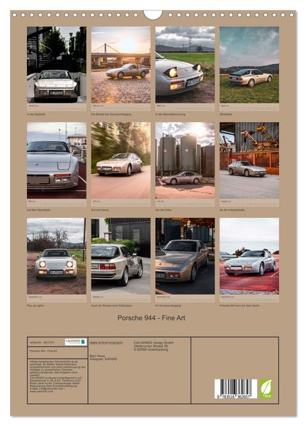 Produktbild: Porsche 944 - Fine Art (Wandkalender 2026 DIN A3 hoch), CALVENDO Monatskalender