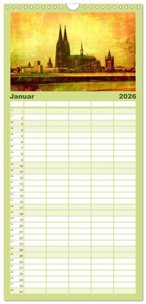 Produktbild: Familienplaner 2026 - K&ouml;ln mit 5 Spalten (Wandkalender, 21 x 45 cm) CALVENDO