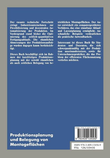 Produktbild: Produktionsplanung und Belegung von Montagefl&auml;chen