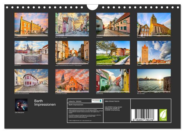 Produktbild: Barth Impressionen (Wandkalender 2026 DIN A4 quer), CALVENDO Monatskalender