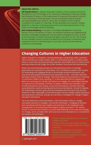 Produktbild: Changing Cultures in Higher Education