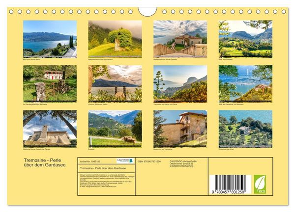 Produktbild: Tremosine - Perle &uuml;ber dem Gardasee (Wandkalender 2026 DIN A4 quer), CALVENDO Monatskalender