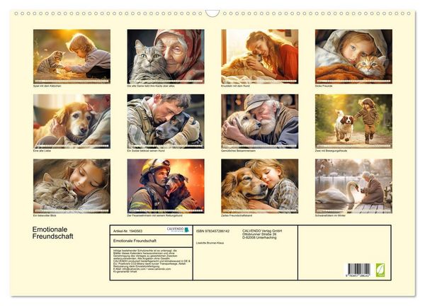 Produktbild: Emotionale Freundschaft (Wandkalender 2026 DIN A2 quer), CALVENDO Monatskalender