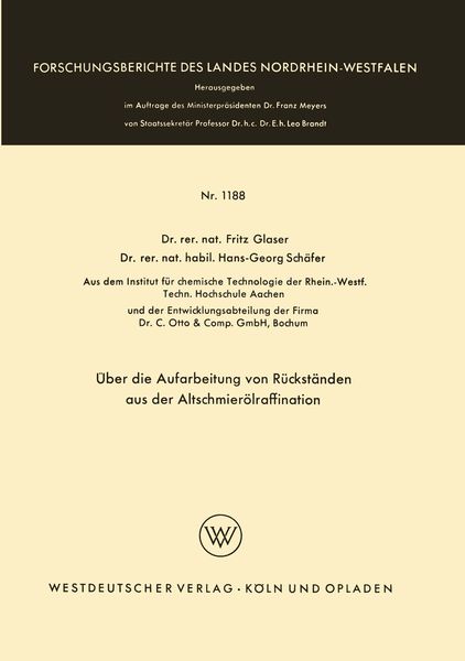 Produktbild: &Uuml;ber die Aufarbeitung von R&uuml;ckst&auml;nden aus der Altschmier&ouml;lraffination